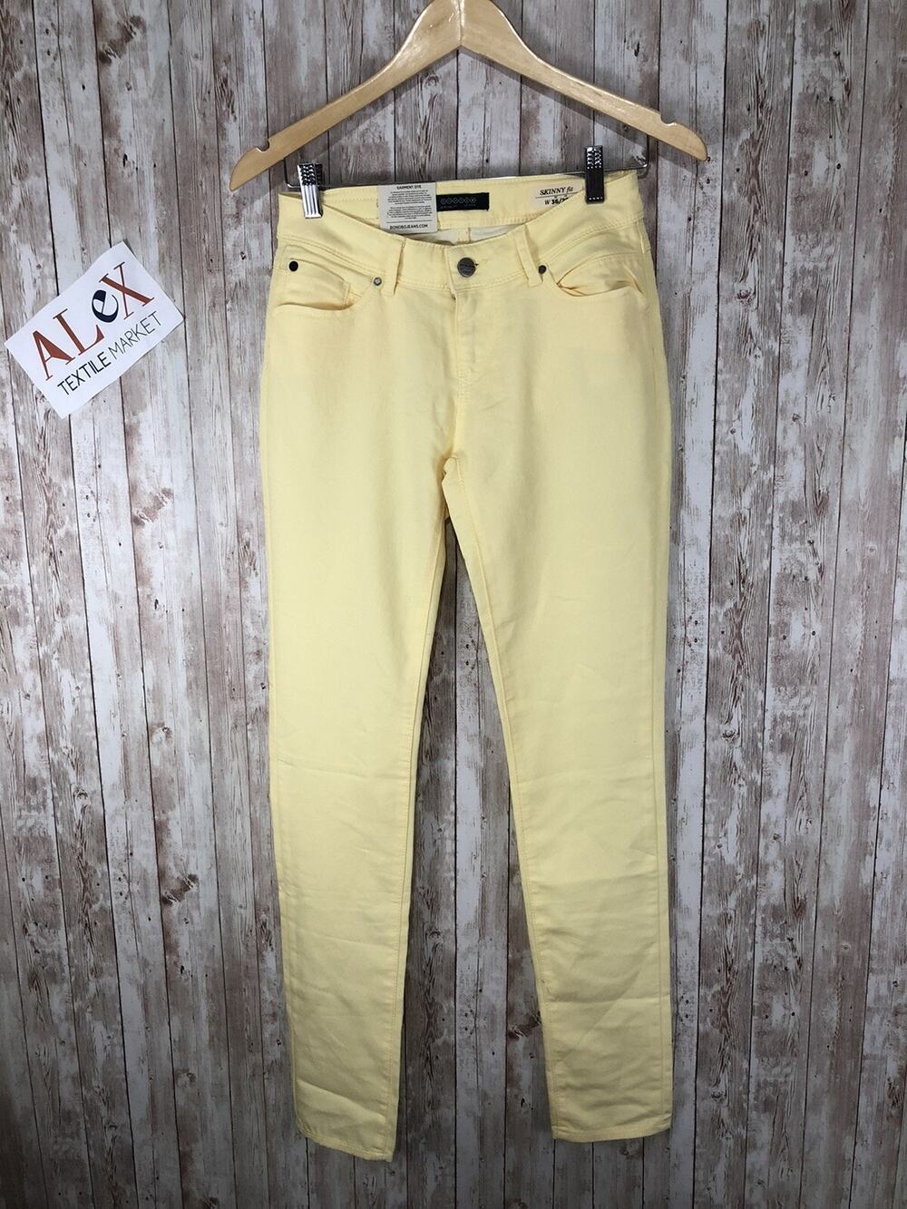 Bonobo Jeans Womens 2Tall Yellow Denim Pants Skinny Leg W:26x33 N41 - Picture 1 of 8